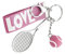 Amagogo Porte-clés Porte-clés de Raquette de Tennis à la Mode, Pendentif de Balle de Tennis Porte-clés Mignon de Raquette pour Le Cadeau d'amoureux de Tennis, Rose