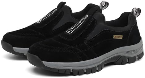 ACosySch Chaussure de Marche Homme sans Lacets Baskets de randonnée en Plein air Chaussures de randonnée à Enfiler pour Homme Chaussures orthopédiques Chaussures légères pour Le Travail