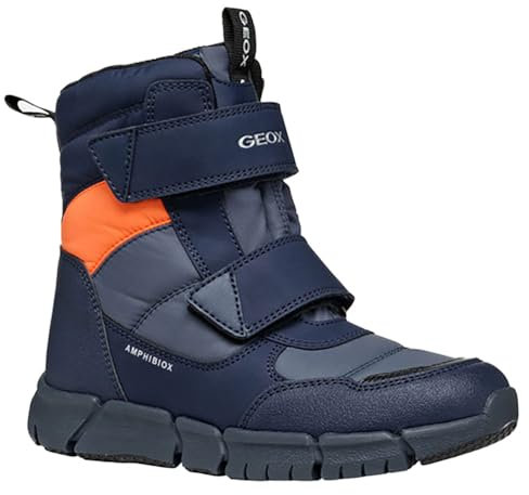 Geox J FLEXYPER Boy B ABX Snow Boot, AVIO/FLUOORANGE, 29 EU