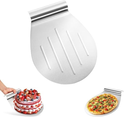 Spatola per Pizza Pala per Torta Teglia Solleva Torte con Impugnatura Pala Porta Pizza in Acciaio Inox Paletta Paletta per Pizza,Pala Pizza per Torta per Pizza Fino a 26cm