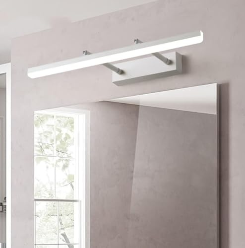 Led Spegel Ljus 40cm Badrumslampa 9w Smink Ljus Badrumslampa Vägglampa Vattentät Spegellampa 180 ° Justerbar Kallvit 6000k Badrumslampa Sminklampa För Badrum, White