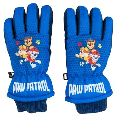 United Labels Paw Patrol - Guanti invernali da sci per bambini, impermeabili e antivento, guanti da neve, guanti caldi per snowboard e sci, blu