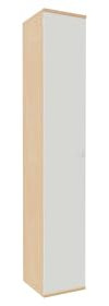 Flügeltürenschrank, 5 Dekor-Einlegeböden, abschließbar, Schloss rechts, 400x425x2304, Weiß/Buche