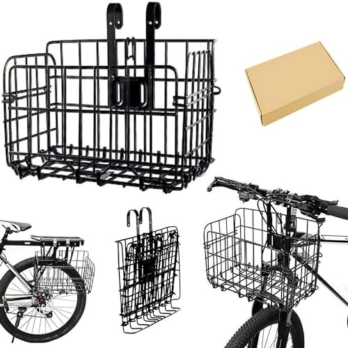 CEASELESLY Cesta Bicicleta Delantera,Malla Metálica para Bicicleta,Cesta De Bicicleta Colgante,Desmontable, Multiusos, fácil Instalar para Diferentes Bicicleta Plegable y Mountain Bike.