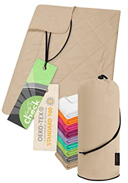 Emily´s Check Leichtsteppbett - Kinderdecke - Krabbeldecke - Picknickdecke 1585.2302, 100 x 135 cm, Cappuccino