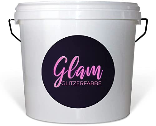 Fraben Manfaktur Wandfarbe Glitzerfarbe Kreidefarbe auf Kreidebasis mit Glitzer Innenfarbe Innenwandfarbe Glam Ladies Collection f5L, Farbe: Minz Grün mit Gold Glitzer