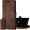 SURAZO Slim Magnet Handyhülle für Samsung Galaxy S23 Ultra Hülle Leder – Klappbare Echtleder Schutzhülle [Kartenfach, RFID Schutz] Flip Klapphülle Wallet Case Cover Lederhülle (Nussbraun)