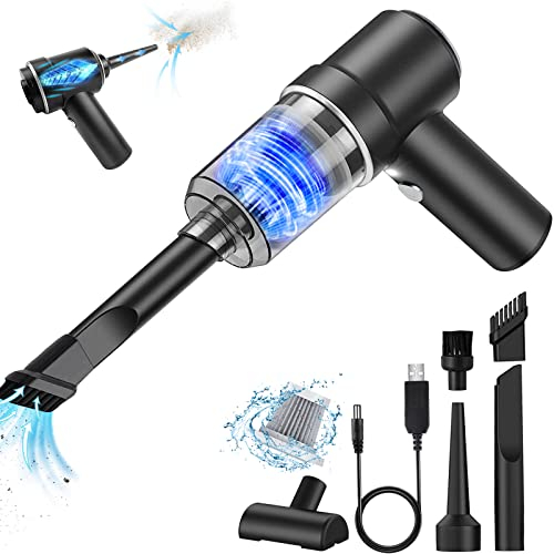 Aspirapolvere Senza Fili 6000PA, Mini Aspirabriciole Senza Fili Potente Con Filtro Lavabile,Aspirapolvere e Soffiatore 2 in 1,4000 mAh Ricaricabile Aspirapolvere Portatile Per Auto,Casa, Ufficio