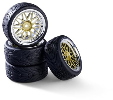 Carson 500900181 1:10 Set di ruote (4) Y-Design1 oro/cromo - accessori per modellismo, pezzi di ricambio, tuning, pneumatici, set di pneumatici