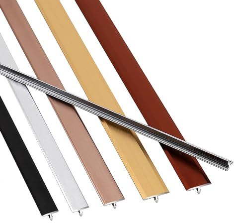LIYI929GP Tapajuntas Suelo/Perfil De Transición, Umbral De Piso Tira De Transición Metal Aluminio Moldura En T, Transición Suelo Fácil De Limpiar, para Puertas De Entrada, Porch, Entradas Exteriores