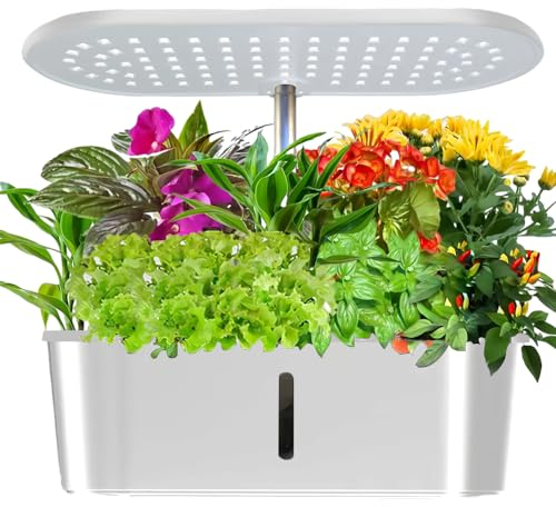 Kavolet Luce per piante da interno, sistema idroponico, touch screen Growbox, 24 W, 104 LED, luce per la crescita spettro completo con pompa dell'acqua, 2080 lm, serbatoio dell'acqua da 3,6 l, altezza