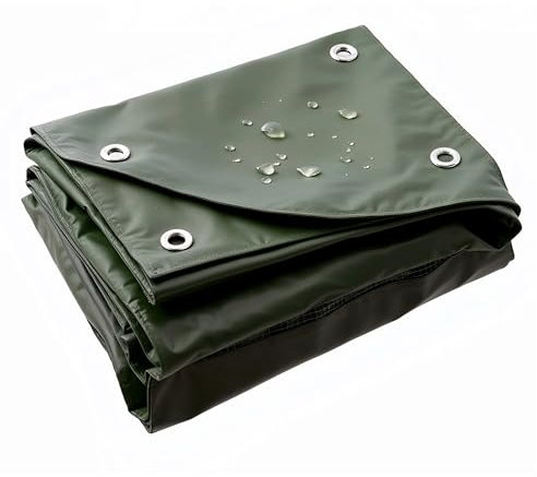 Bâche de protection, 3 x 3 m, 150 g/m², verte, polyvalente, avec œillets, bâche de construction, bâche de tente pour camping et jardin, 3 x 3 m