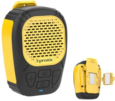 Epronic Bluetooth Lautsprecher Tragbar mit Clip-on/Magnetic Rückenklammer bis zu 30 Stunden Spielzeit Jobsite Speaker mit Bluetooth Freisprecheinrichtung/BT Musik/TF Karte Wiedergabe+ Handgelenkriemen