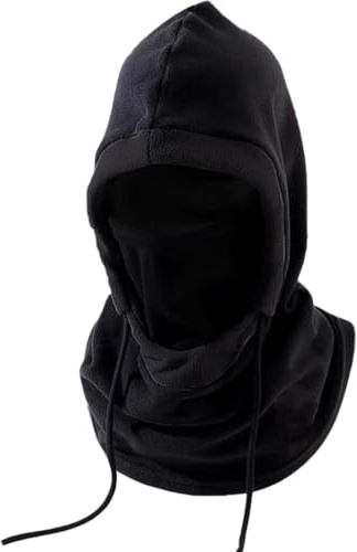 FENQURO Vintermössa dam, stormhuva, mössa dam vinter, plysch balaclava mössa vinter termo skidmask fleece vindtät ansiktshuva mössa halsduk balaclava för män kvinnor (svart)
