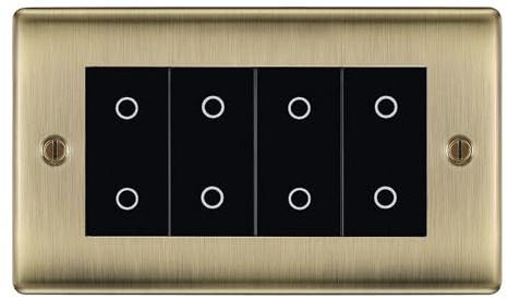 BG Nexus Antique Brass Quad Master Touch Dimmer Switch - Black Insert