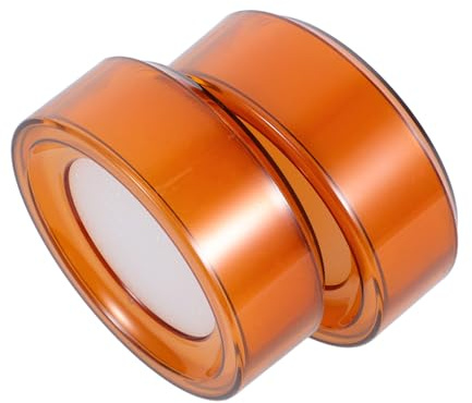 iplusmile Éponge Humidificateur De Doigts Ronde Transparente Orange 2 Pièces Gobelet En Plastique Pour Comptage D'argenté Précis Et Usage Bureautique Financier