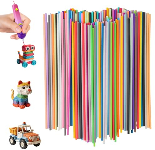 Fukaisu 160pcs 3D Pen Filament Refills, 32 Colors Refills Packs Materials for Start+ 2.5mm/0.1in Diameter 3D Printer Filaments Accessories for 3D Print Kids School Curriculum or Family Crafts