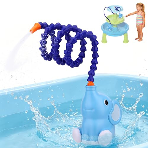BTFO Pompa per Tavolo Acquatico Bambini, Pompa 'Acqua per Falda Freatica a Forma di Elefante a Batteria Giocattolo Estivo Spiaggia Esterni Come Spiagge Piscine Parchi e Cortili