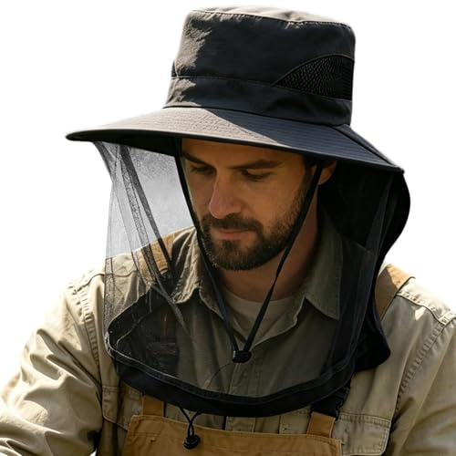 Générique Anti-UV-hatt, huvudbonad med anti-nät ansiktsskydd halsvärmare | utomhushatt med nät | för dagliga resor, promenader, fiske, vandring, camping, strand, sommarsemester