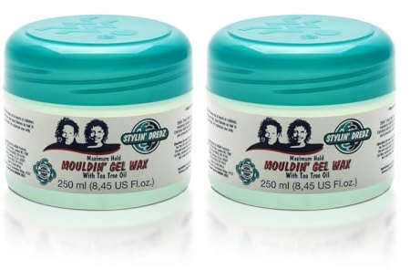 Stylin' Dredz Moulding Strong Maximum Hold Gel Wax with Tea Tree Oil Hair Care for Dreadlocks 250ml (2 pack)