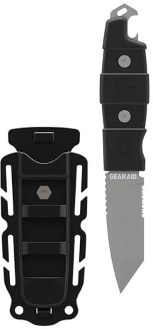 GearAid Kotu Tanto Messer mit fester Klinge, mit Scheide, Schwarz, 7,6 cm