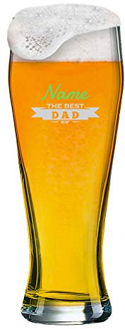 Bicchiere di frumento con [nome] come incisione personalizzata per la festa del papà – Selezione di 6 motivi + nome a scelta su bicchiere da birra bianca da 0,5 l (motivo 05)