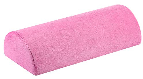 YANGHX Memory Foam Bolster Pillow for Neck Back Lumbar Spine Knee Pain Relief Pillow Support Half-Moon (PINK)
