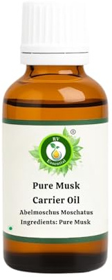 R V Essential Pure Musk Carrier Oil 15ml (0.507oz)- Abelmoschus Moschatus (100% Pure and Natural Cold Pressed)