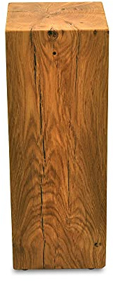 MS FACTORY Cubo in Legno di Quercia Massiccio - Cubetti di Legno Naturale Realizzato a Mano - Sgabello Legno, Colonna Decorativa, Piedistallo per Piante, Tavolino da Salotto - 20 x 20 x 70 cm