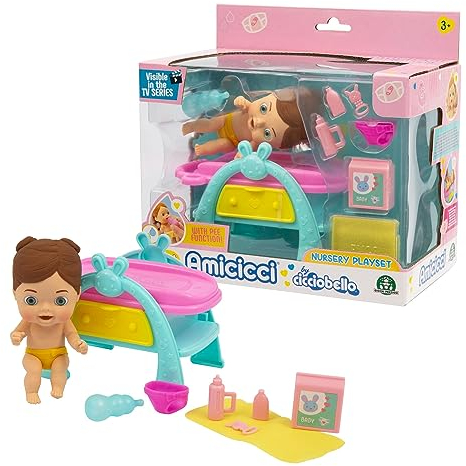 Cicciobello Amicci Nursery Time PIPI - Spielset der Freunde, um Ihre Windel bequem zu wechseln, für Kinder ab 3 Jahren, Amc02000, Giochi Preziosi