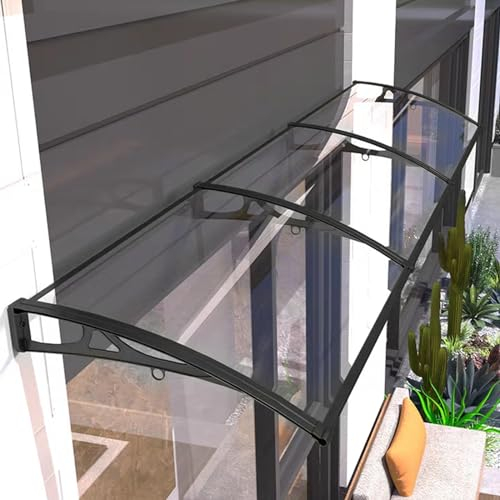 HXYhydrypd Marquise de Porte Exterieur, Alliage D'aluminium + Polycarbonate, Auvent Porte D'entree, Marquise Porte D'entree, Marquise for Jardin et Terrasse Sun UV Snow Rain