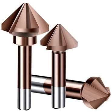 Fresas de chaflán 3 flautas 90 grados chaflán M35 avellanador de cobalto desbarbado escariado for metalurgia de acero inoxidable(20.5mm)