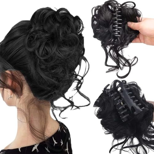 haarteil mit gummiband, haarverlängerung zopf, Hohe Ästhetik und Multifunktionalität haarteil zopf, für das tägliche Leben besondere Anlässe Partys und Versammlungen(Schwarzbraun)
