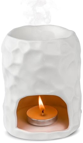 sudatong Lámpara Aromática de Cerámica para aceites Esenciales, luz aromática Minimalista, lámpara aromática, Lámpara aromática, Difusor de Aceite y Cera, lámpara de Aceite aromático.