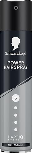 Schwarzkopf Hairspray Power 250ml, with Caffeine, Hold Level 5 Hair Styling, Hairspray for All Hair Types,Long-Lasting Power Hold, Vegan Formula*