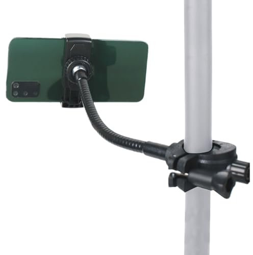 Soporte Para Teléfono En Micrófono,Soportes Para Móviles En Atriles Musicales - Brazo Flexible Ajustable Largo Compatible Con Smartphones Para Estudios De Grabación, Batería Y Música