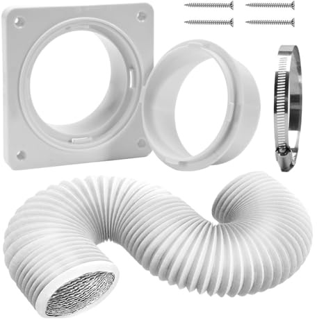 Kit Di Sfiato A Parete CA Portatile, Tubo Del Condizionatore D'aria Portatile, Adattatore CA Montato A Parete, Con Piastra Portatile E Resistente Alle Perdite, Facile Da Installare, 150x10x10cm, Per V