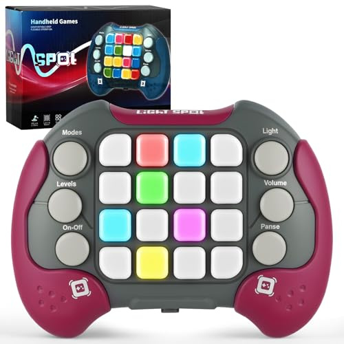 AYESY Push Bubbla Spelkonsol, 2025 Sensoriska Pop It Elektroniska Spel, 10 Lägen + RGB, Puzzle-knapps Pop Light Up Handspelkonsol för Stresslindring för Barn och Vuxna