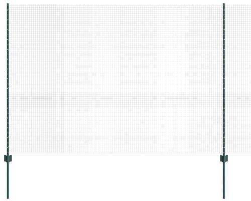 vidaXL VistaXL Cerca de Alambre de Gallinero Verde 10 x 1.5m, Malla de 1.9cm, Acero Resistente a la Intemperie, Instalación Personalizable, Incluye 1 Rollo y Postes, Uso Exterior, Montaje Fácil, Deco