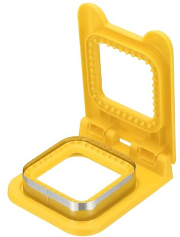 sourcing map Sandwich Maker Sandwich Cutter, Square Cookie Cutters Suitable for Lunch and Bento Box, Yellow