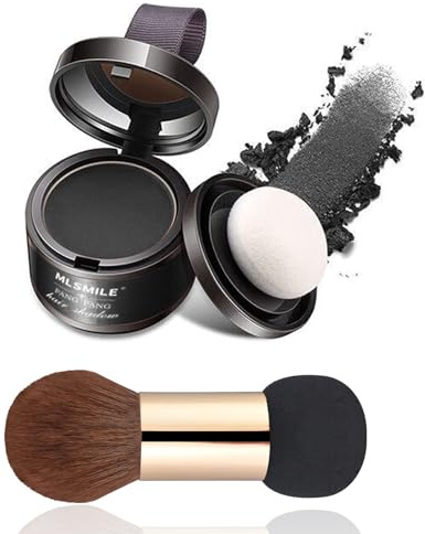 CHSEEO Ritocco Ricrescita Capelli, Polvere e Fondotinta per Capelli, Coprire Capelli Bianchi, Hair Powder per Uomo e Donna, Resistente al Sudore, Colore Naturale - Nero