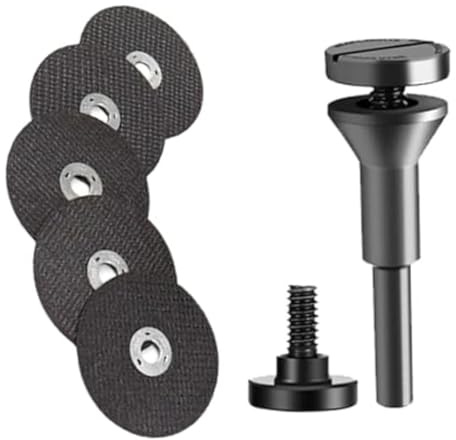 3 inch Cut Off Wheels with 1/4 in Mounting Mandrel Kit, Multi-functional Metal Cutting Discs for Die Grinder, Rotary Tool Drill Attachment Cutter Die Grinder Accessories (Black, 1 Set)