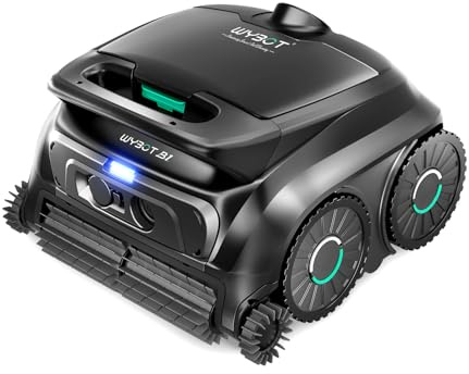 WYBOT B1 - Robot da Piscina a Batteria per Piccole Piscine, Leggero e Intelligente, con Controllo App, Copertura da Parete e Pavimento, Due spazzole Laterali, Fino a 100 Minuti, Nero-Verde