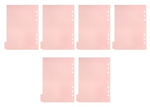 Kichvoe 6 Separadores de Índice Desmontables para Cuadernos A5, Divisores de Pestañas Rosas para Carpetas, Accesorios Prácticos para Organización de Libros y Oficina