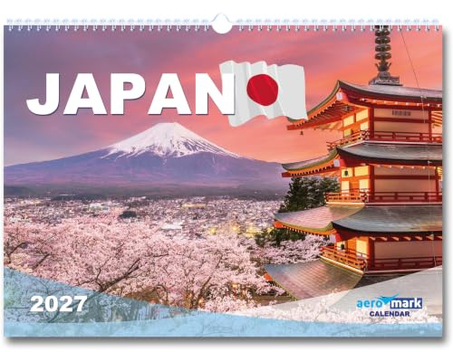 Calendario giapponese 2026 da parete in formato DIN A3, formato orizzontale, da viaggio, foto, regalo per Natale o compleanno, viaggi, architettura, paesaggio, natura, calendario giapponese