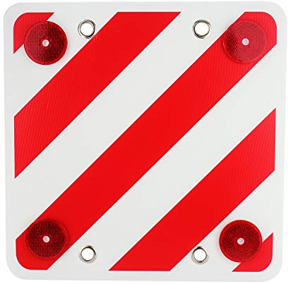 Valmoni Sport Panel Reflector Trasero para señalización de Cargas,Cuadrada, Visibilidad Noche Molcar 40x40cm con 4 Reflectantes no homologado