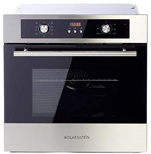 WOLKENSTEIN WF8-2 Einbau-Backofen | XL Garraum 70L | Heißluft | Umluft | Grillfunktion | 2x Teleskopauszüge | Timer | Edelstahlblende | versenkbare Knöpfe | Energieeffizienzklasse A