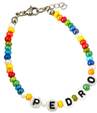 Vero Bijoux Bracciale perline Nome - Bracciale personalizzato nome - Bracciale realizzato con perline in vetro di Boemia e acciaio inox - Waterproof - Made in Italy