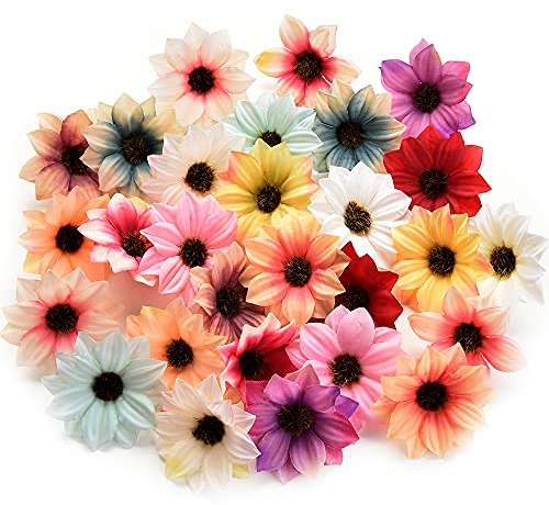 kunstblumen deko künstliche blumen seidenblumen pflanzen deko blumen künstlich rosen kunstblumen wie echt plastikblumen weihnachten diy geschenk bonbonbox blumen dekoration 80stücke 5cm (Mehrfarbig)