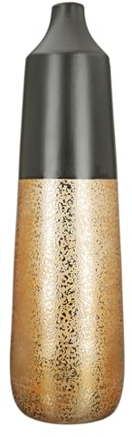 GILDE Deko große Vase Keramikvase XL - Keramik Dekoration Herbst Winter Weihnachten goldene Weihnachtsdeko - Farbe: Gold Schwarz Höhe 49 cm